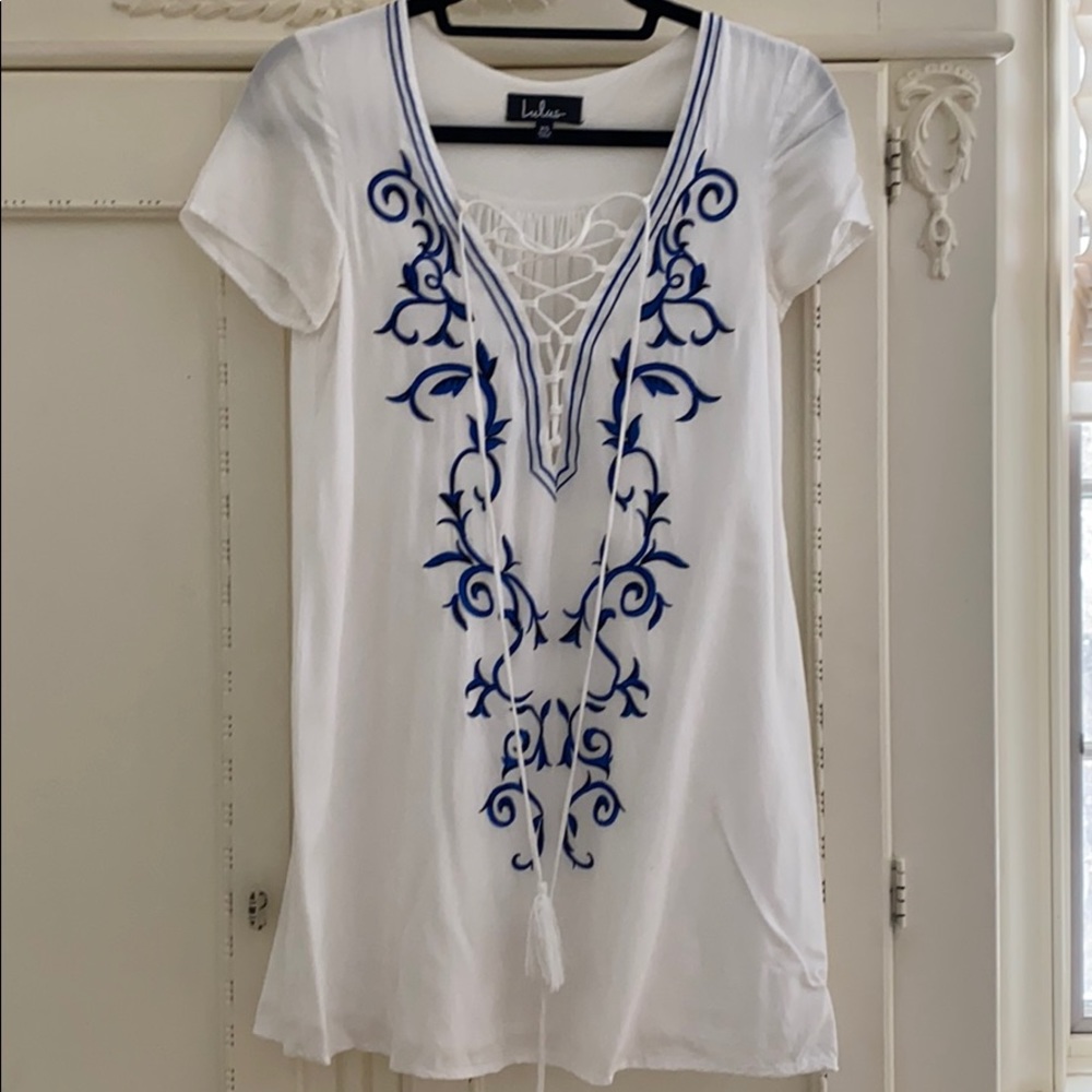 White Tie Up Dress